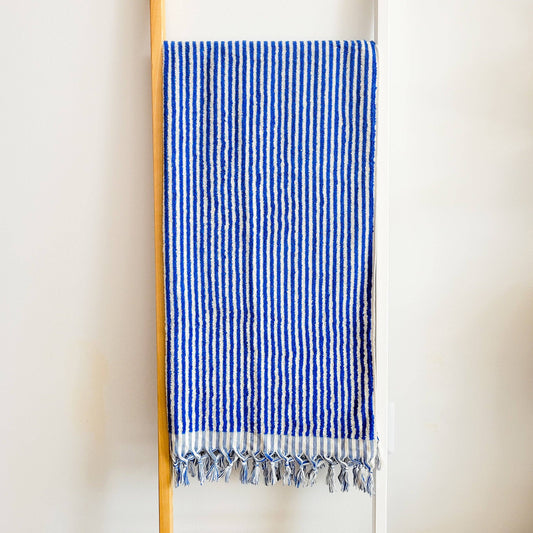 Marseille Stripe Body Towel - Cobalt