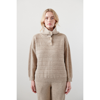 Wol Hide Quilted Anorak Pullover Sweater