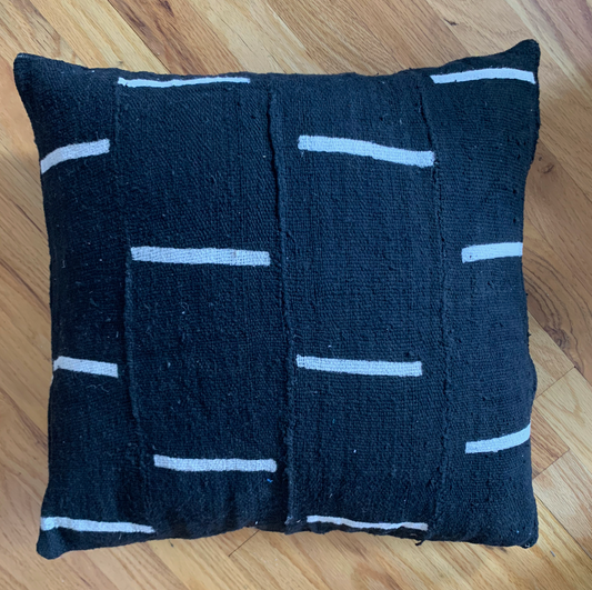Black and White Linen Pillow
