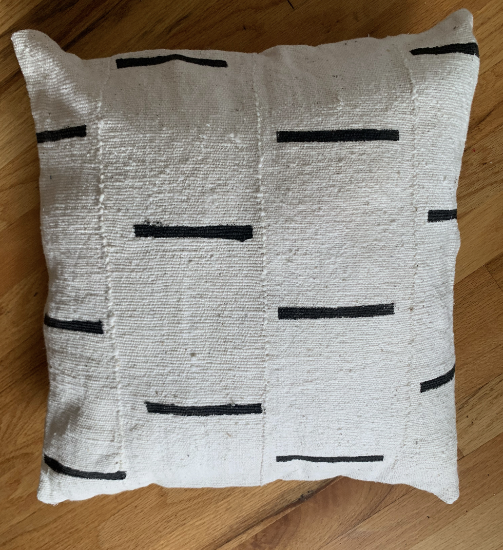 Black and White Linen Pillow