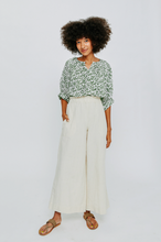 Load image into Gallery viewer, Mirth Vienna Drawstring Waist Blouse in Ivy
