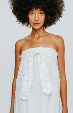 Load image into Gallery viewer, Mirth Kuta Strapless Coverup in White Fringe
