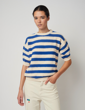 Load image into Gallery viewer, Bobo Choses Stripes Short Sleeve Knitted Sweater
