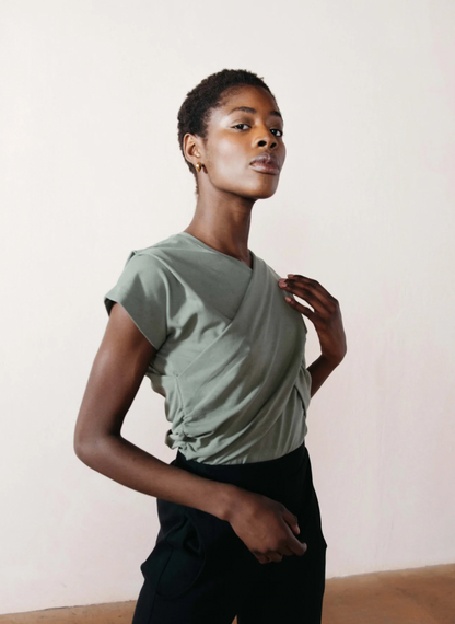 Maria Stanley Nora Top in Celadon | organic + earth dyed
