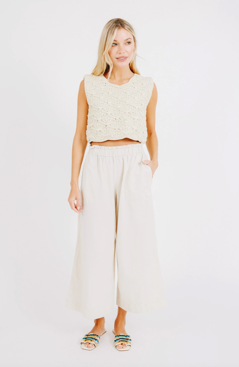Mirth Tahiti Tank in Natural Macrame