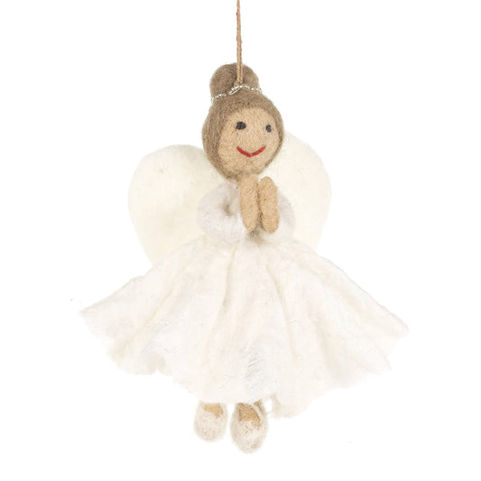 Handmade Felt Fair trade Christmas Angel Hanging Tree Decor