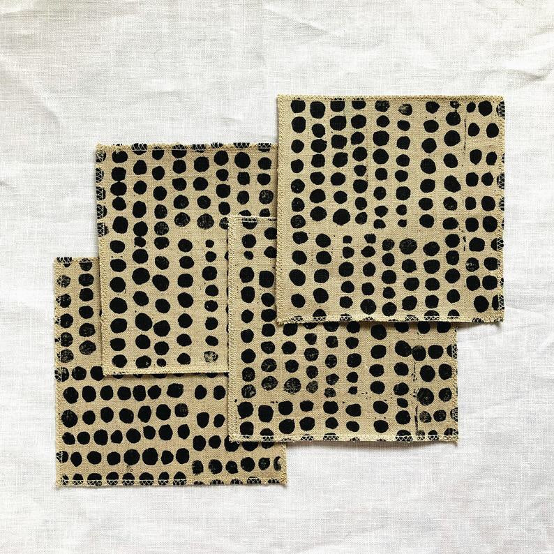 Julie Peach Linen Cocktail Napkins