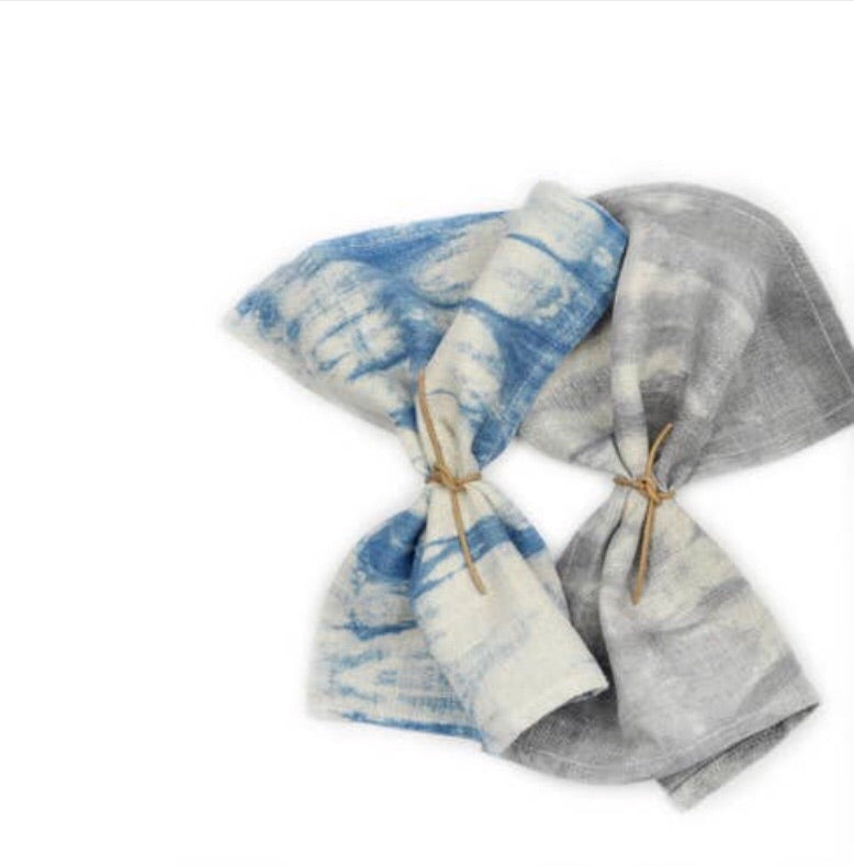 Shibori Indigo 10’’ Linen Washcloth