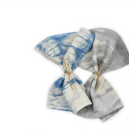 Shibori Indigo 10’’ Linen Washcloth