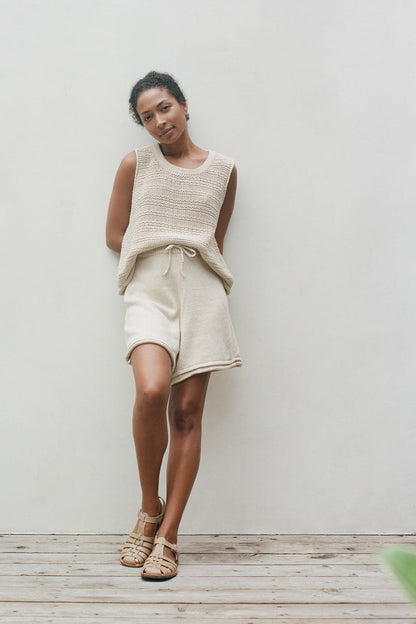 Wol Hide Rolled Hem Cotton Knit Short